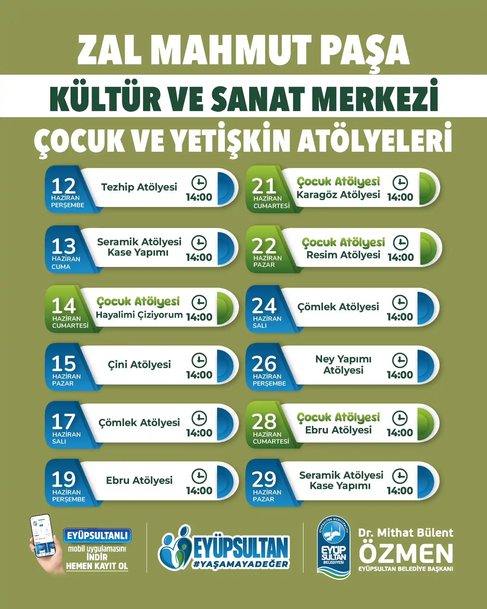 Image from Eyüpsultan Belediyesi: 🎨 Zal Mahmut Paşa Kültür ve Sanat Merkezi’nde Haziran ayı çocuk ve ye...