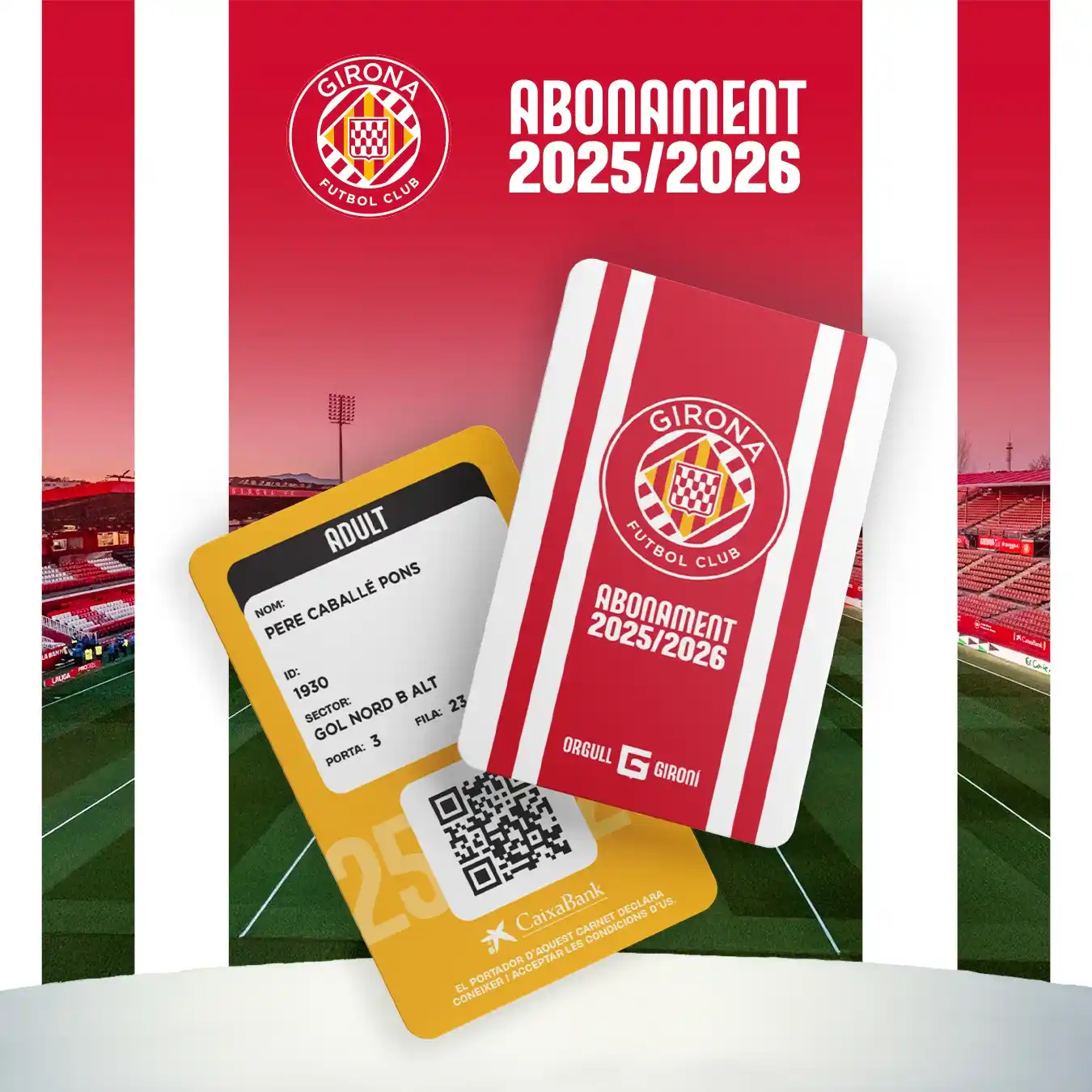 Image from Girona FC: 𝗔𝗕𝗢𝗡𝗔𝗠𝗘𝗡𝗧𝗦 𝟐5/2𝟔 ❤️🤍 🆕 Novetat: Grada Familiar i Zona d...