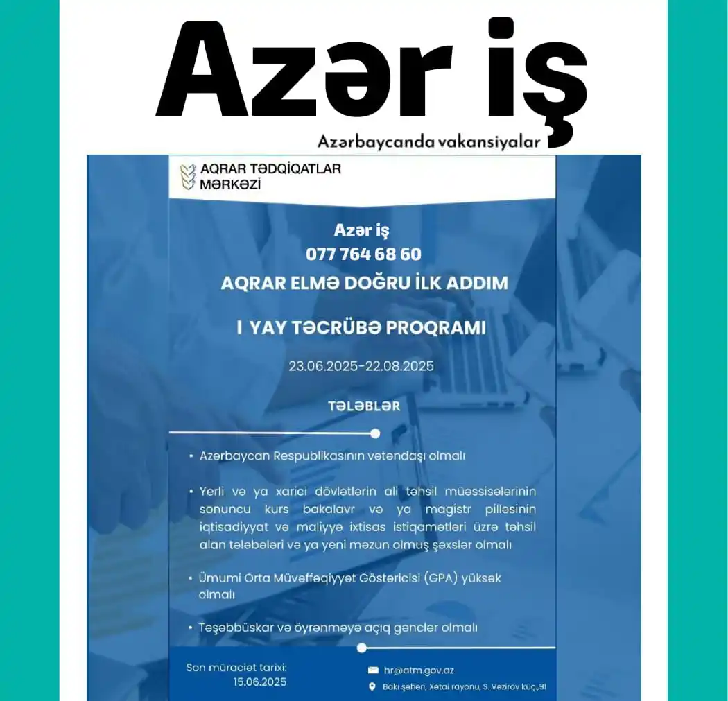 Image from Azər iş: Aqrar Tədqiqatlar Mərkəzi Yay Təcrübə Proqramı təşkil edir Aqrar Tədq...