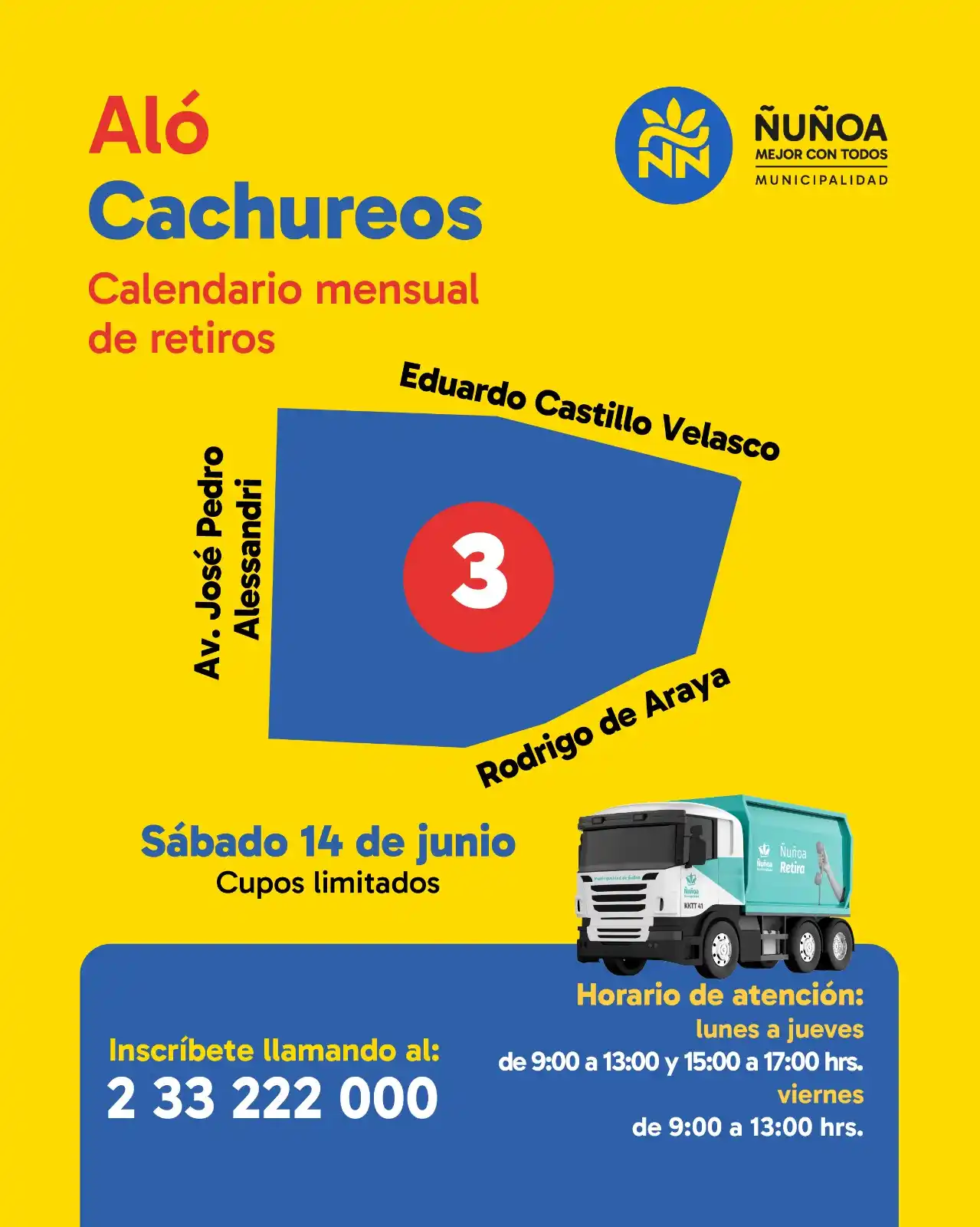 Image from 📢 #ÑuñoaAlDía • Sector 4: 📣 ¡Atención! Tenemos Aló Cachureos para tu sector este sábado 14 de j...