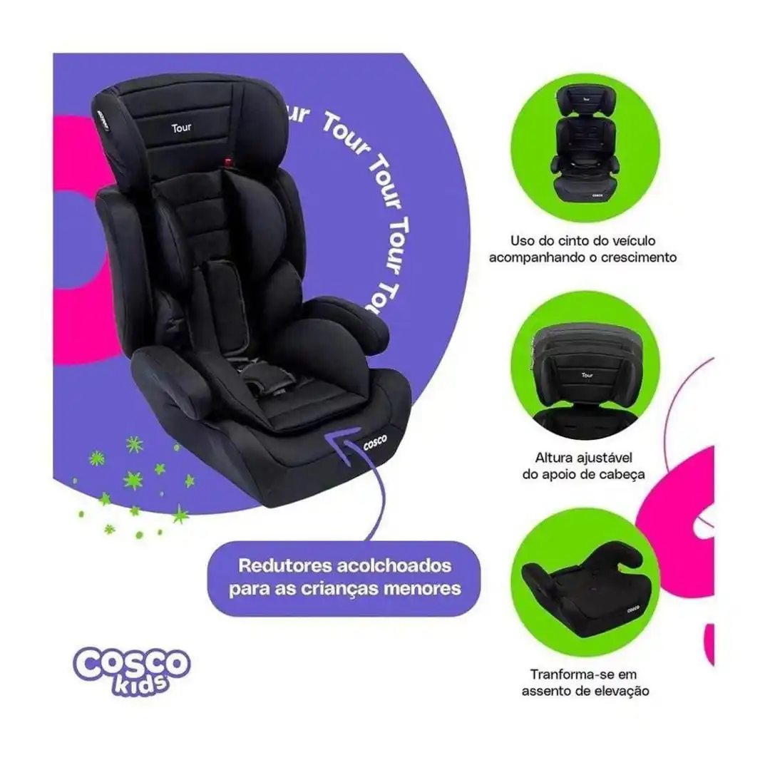 Image from Promos Na Tela 💰📲 [CANAL]: Cadeirinha Tour 9 a 36 Kg Preta Cosco Kids  » R$ 276,68 no boleto/pix ...