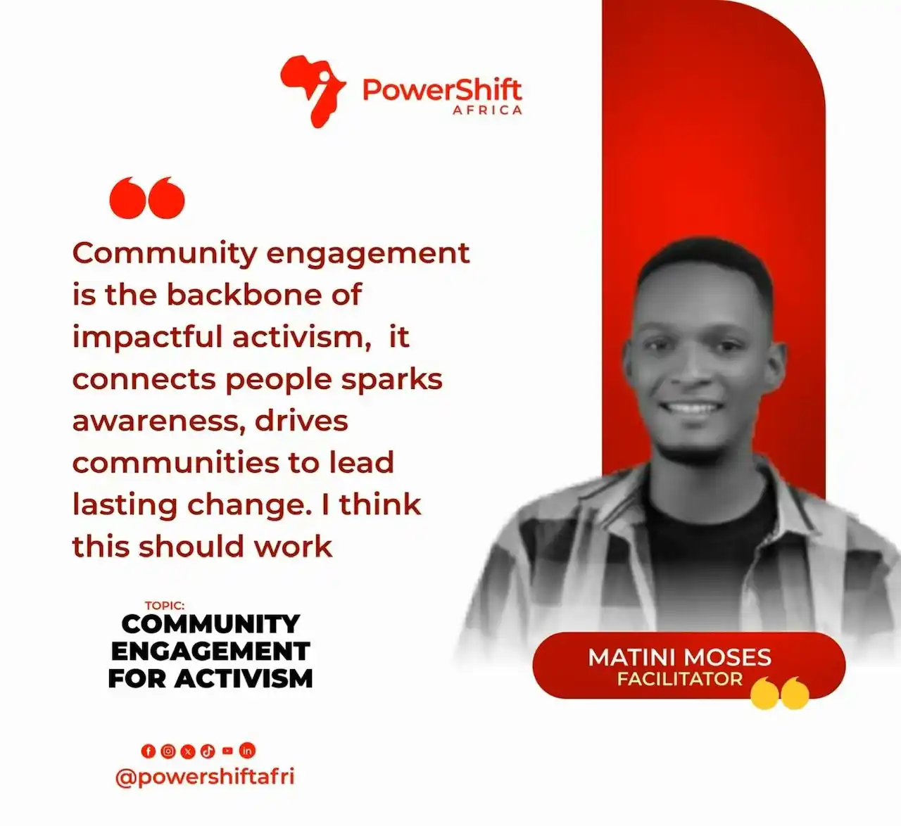 Image from Power Shift Africa ✅: Community engagement is the backbone of impactful activism, it connec...