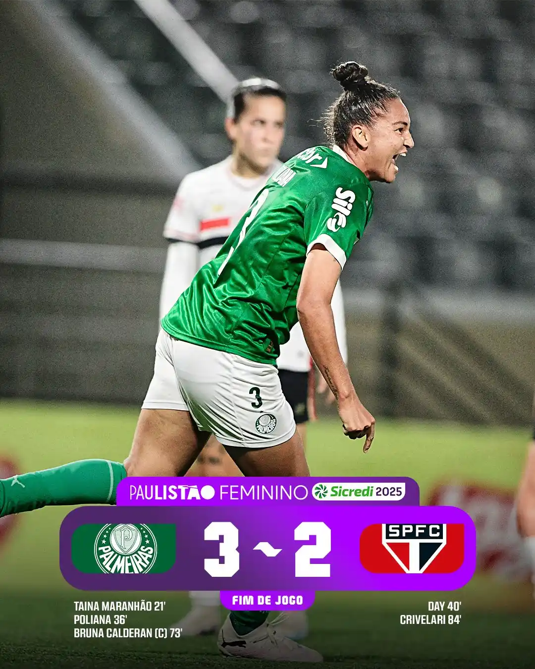 Image from Paulistão Sicredi: DEU VERDÃO!  Em um Superclássico Sicredi cheio de emoção, as Palestrin...