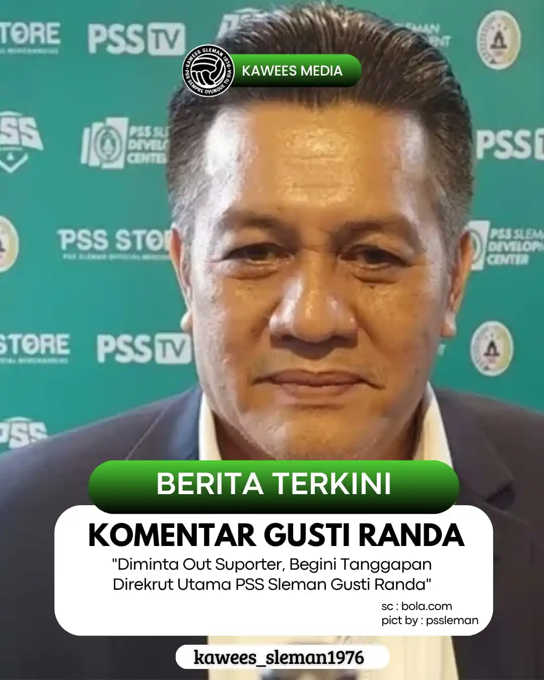 Image from PSS SLEMAN & TIMNAS INDONESIA || Made By ADMIN KAWEES: *"Diminta Out Suporter, Begini Tanggapan Direkrut Utama PSS Sleman Gus...