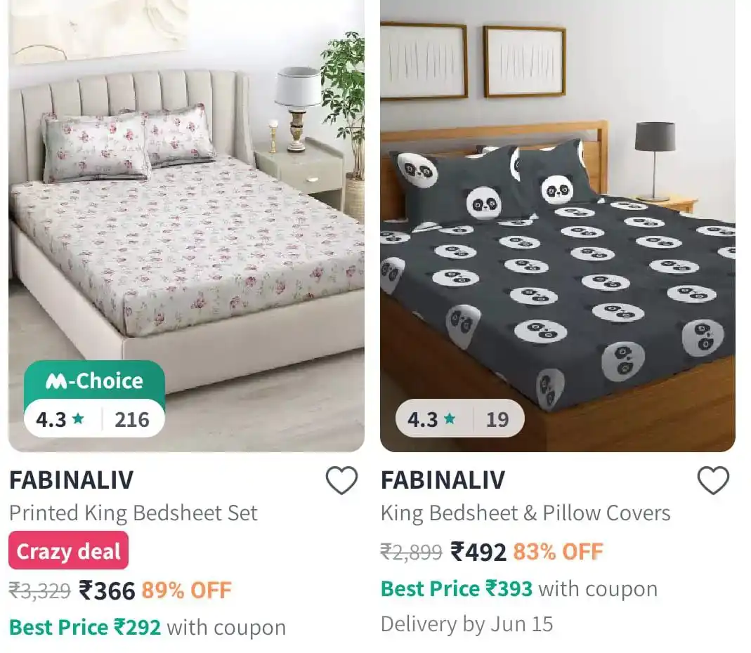 Image from ProLooterz Shopping Deals: Double Fitted Bedsheets under 499/- 🛒 Buy Now : https://myntr.in/2uWW...