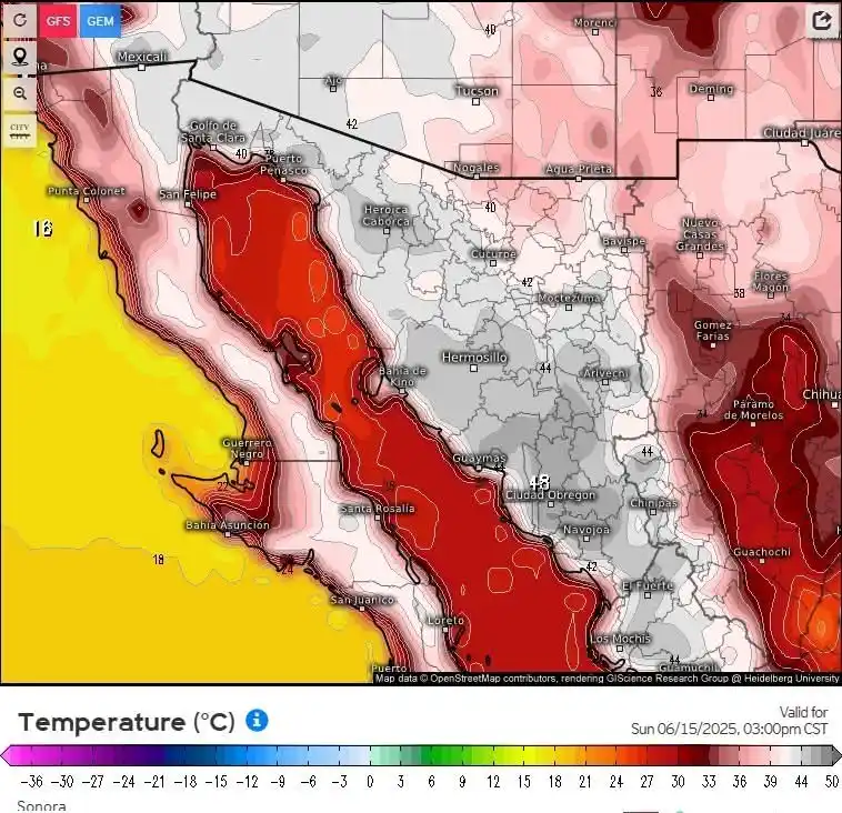 Image from ICE Cazando La Noticia: GOBIERNO DE SONORA AVISA INCREMENTO DE TEMPERATURAS DEL 14 AL 18 DE JU...