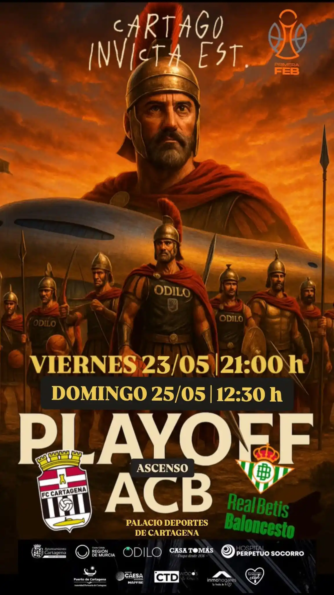 Image from Odilo FC Cartagena CB: ⌚️¡ HORARIOS ! ✅ Viernes 21:00 ✅ Domingo 12:30 🖥️ Venta Online�...