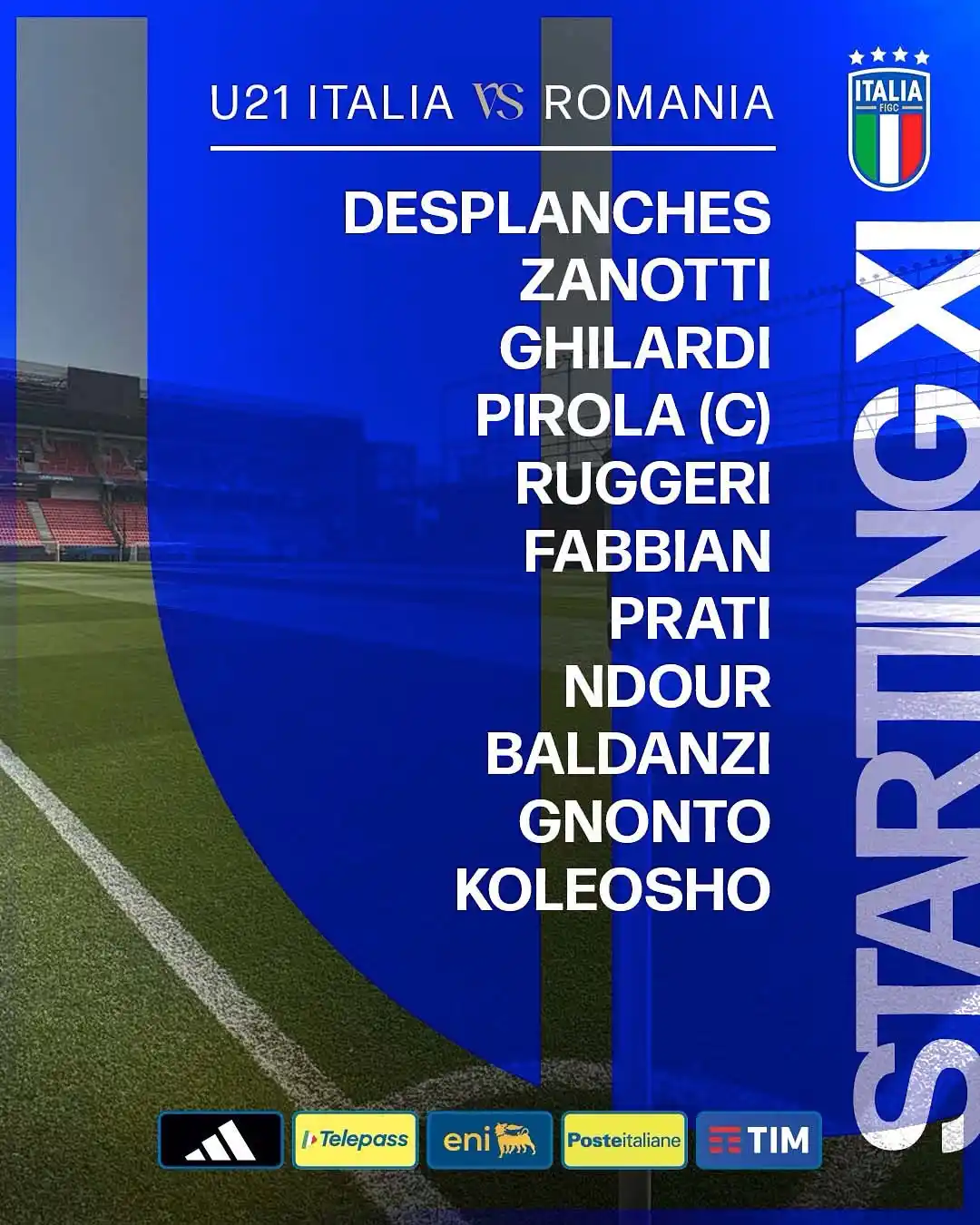 Image from Planeta Roma: 🇮🇹 La selección Italiana Sub 21 esta lista para hacer su debut en la...