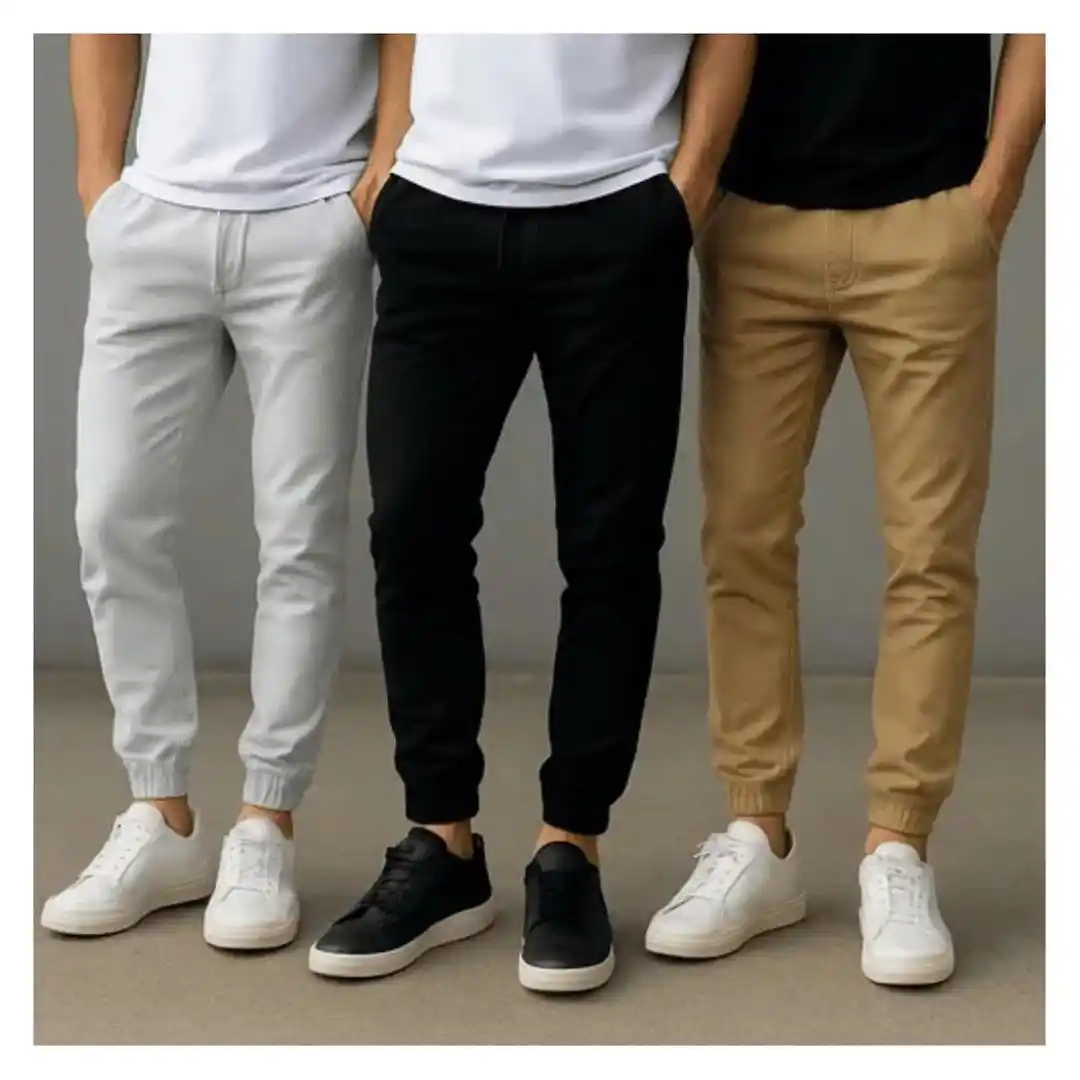 Image from Promos Na Tela 💰📲 [CANAL]: Kit 3 Calça Jogger Masculina Sarja Com Punho Streetwear    R$ 123,14 e...