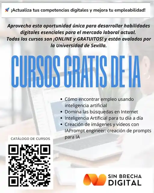 Image from OAS UGT Andalucía (Oficina de Atención Sociolaboral de UGT Andalucía): 🚀 *¡Lánzate a aprender gratis!* *¿Quieres mejorar tu empleabilidad y...