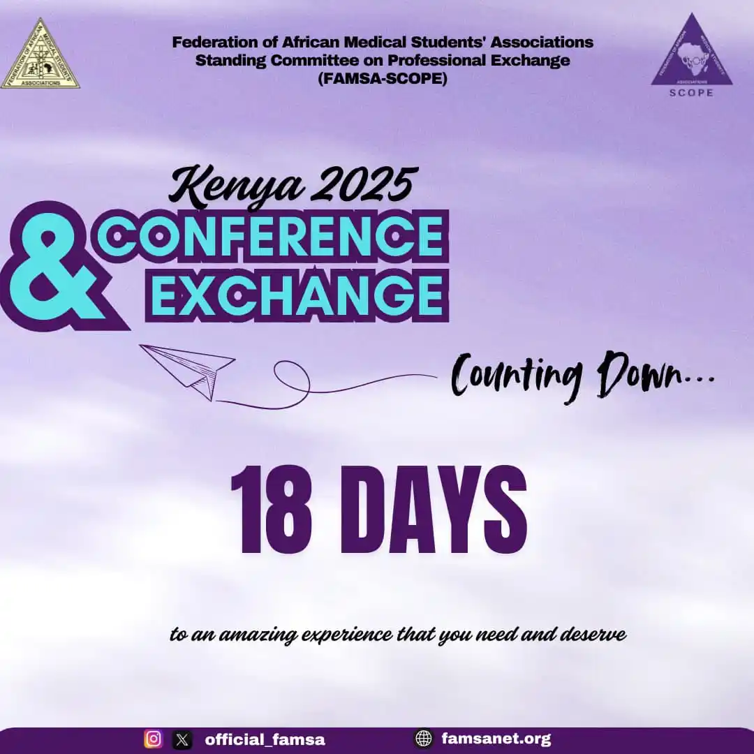 Image from Federation of African Medical Students' Associations (FAMSA): 🌍✈️ Le compte à rebours a commencé ! Plus que 18 JOURS avant notre ar...