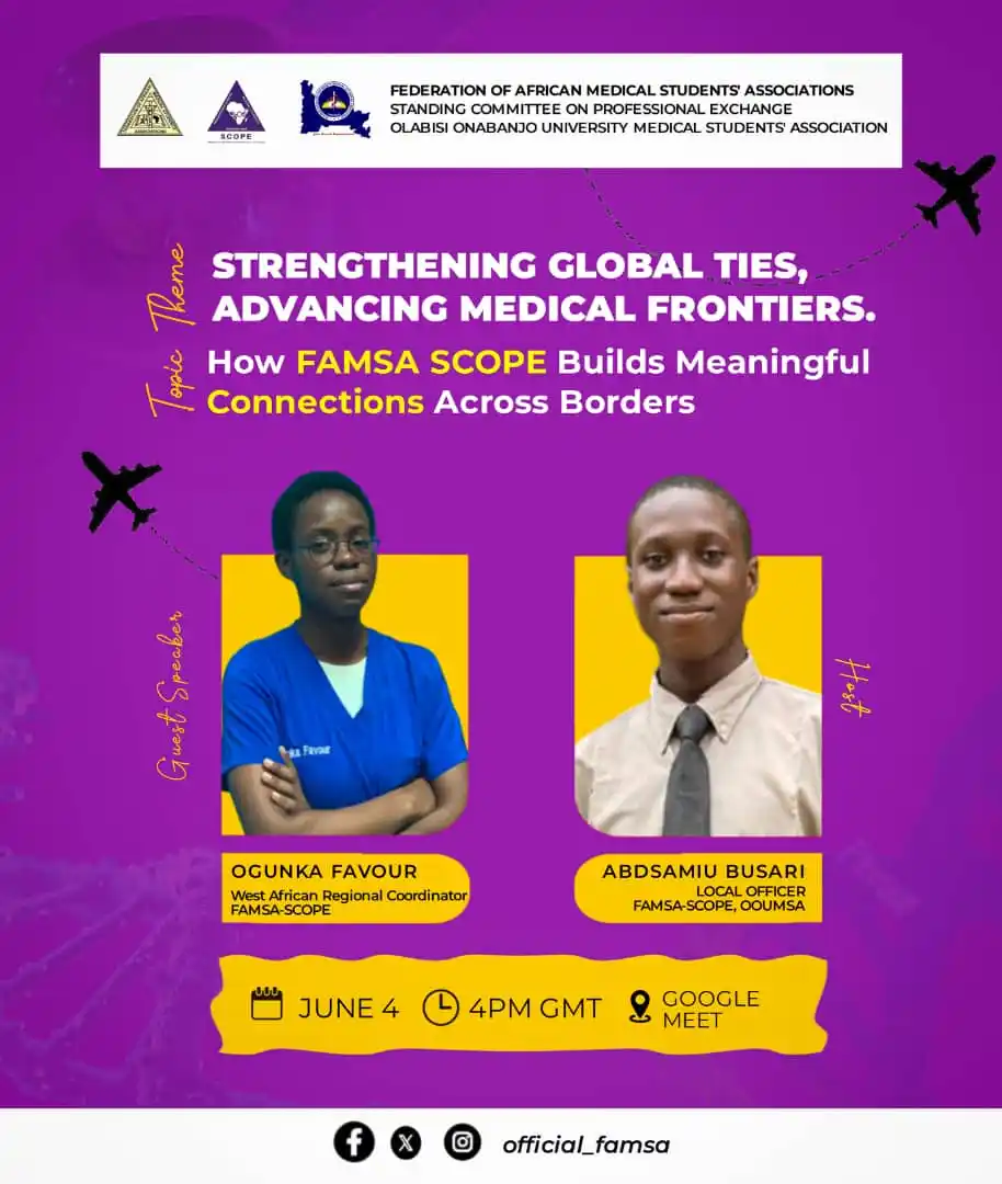 Image from Federation of African Medical Students' Associations (FAMSA): LinkedIn 💙 https://www.linkedin.com/posts/federation-of-african-medi...