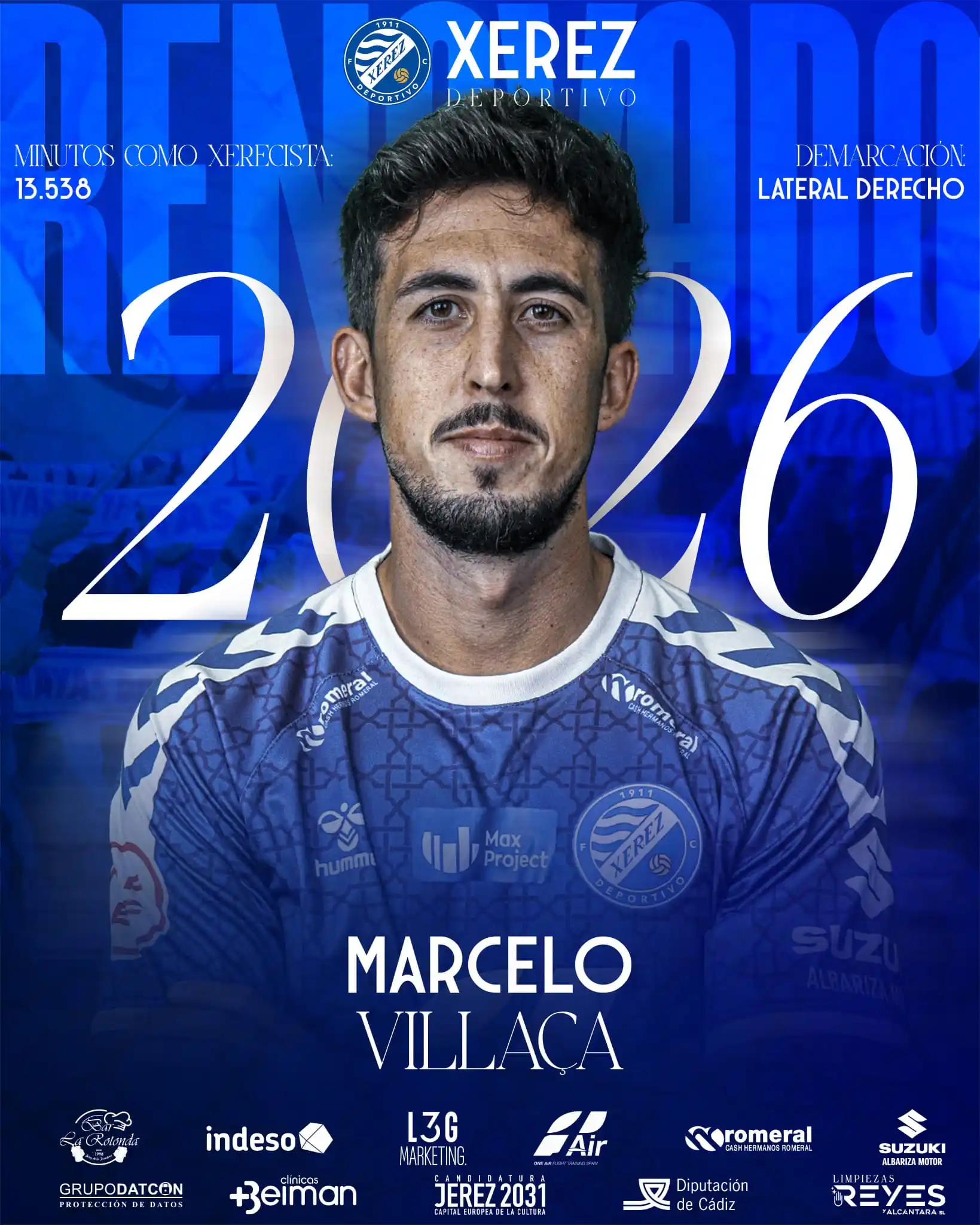 Image from Xerez Deportivo: OFICIAL 🔵 | El capitán 𝑴𝒂𝒓𝒄𝒆𝒍𝒐 seguirá liderando al <a class="...