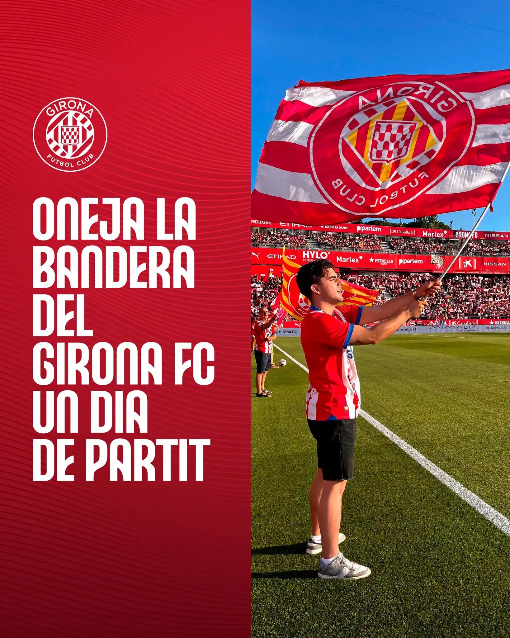 Image from Girona FC: Oneja la bandera del Girona FC ❤️🤍  ✍️ Omple el següent formulari i e...