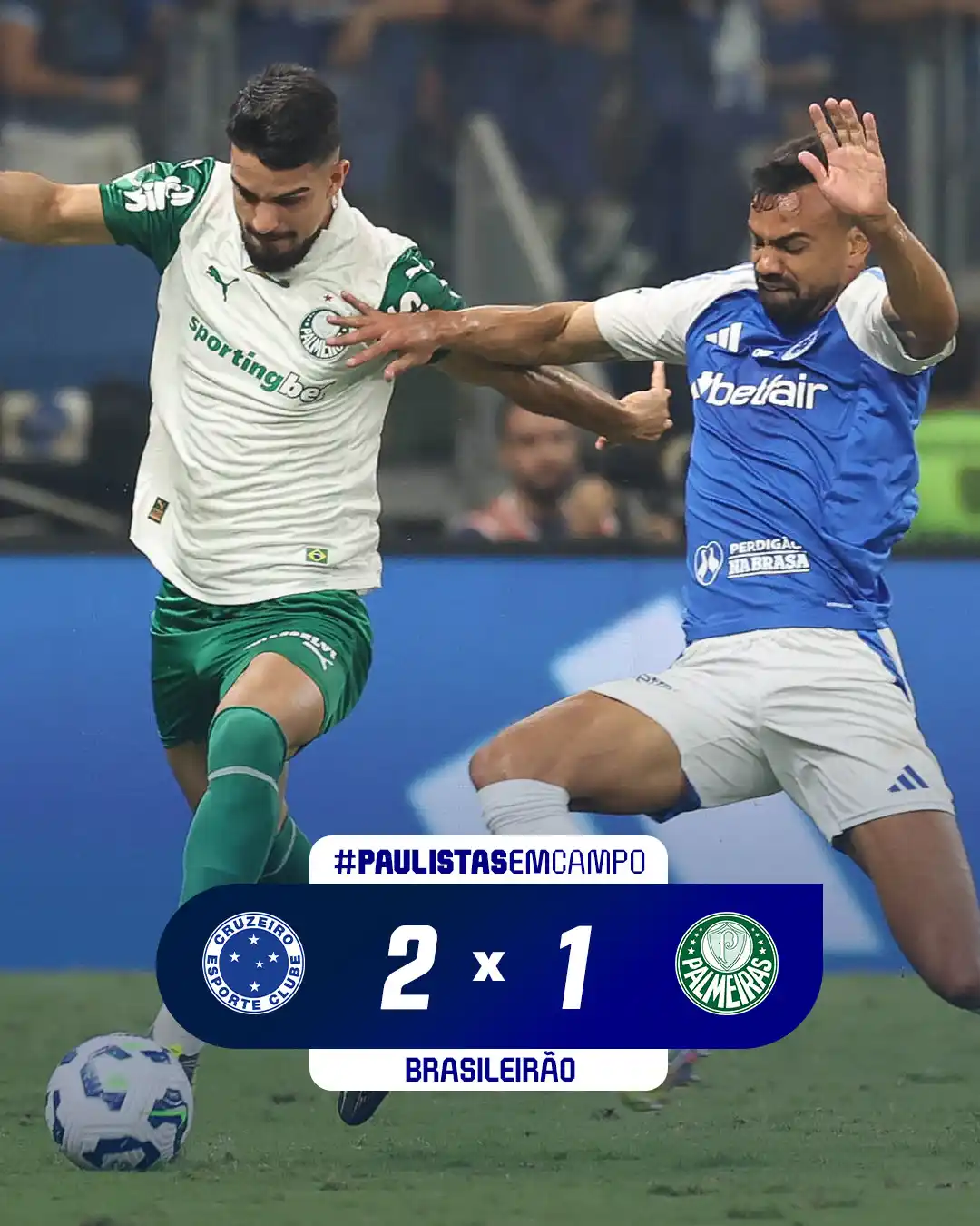 Image from Paulistão Sicredi: Palmeiras tenta, mas acaba superado pelo Cruzeiro. <a class="text-blue...