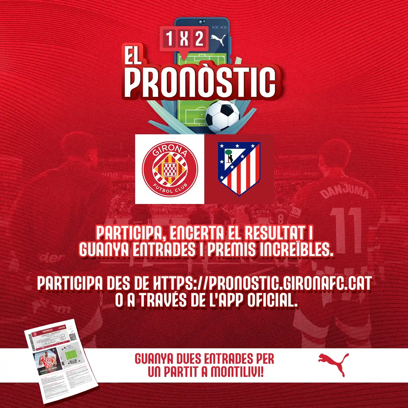 Image from Girona FC: 🎲 PARTICIPA AL PRONÒSTIC DEL GIRONA!  🏷️ Encerta el resultat del Gir...