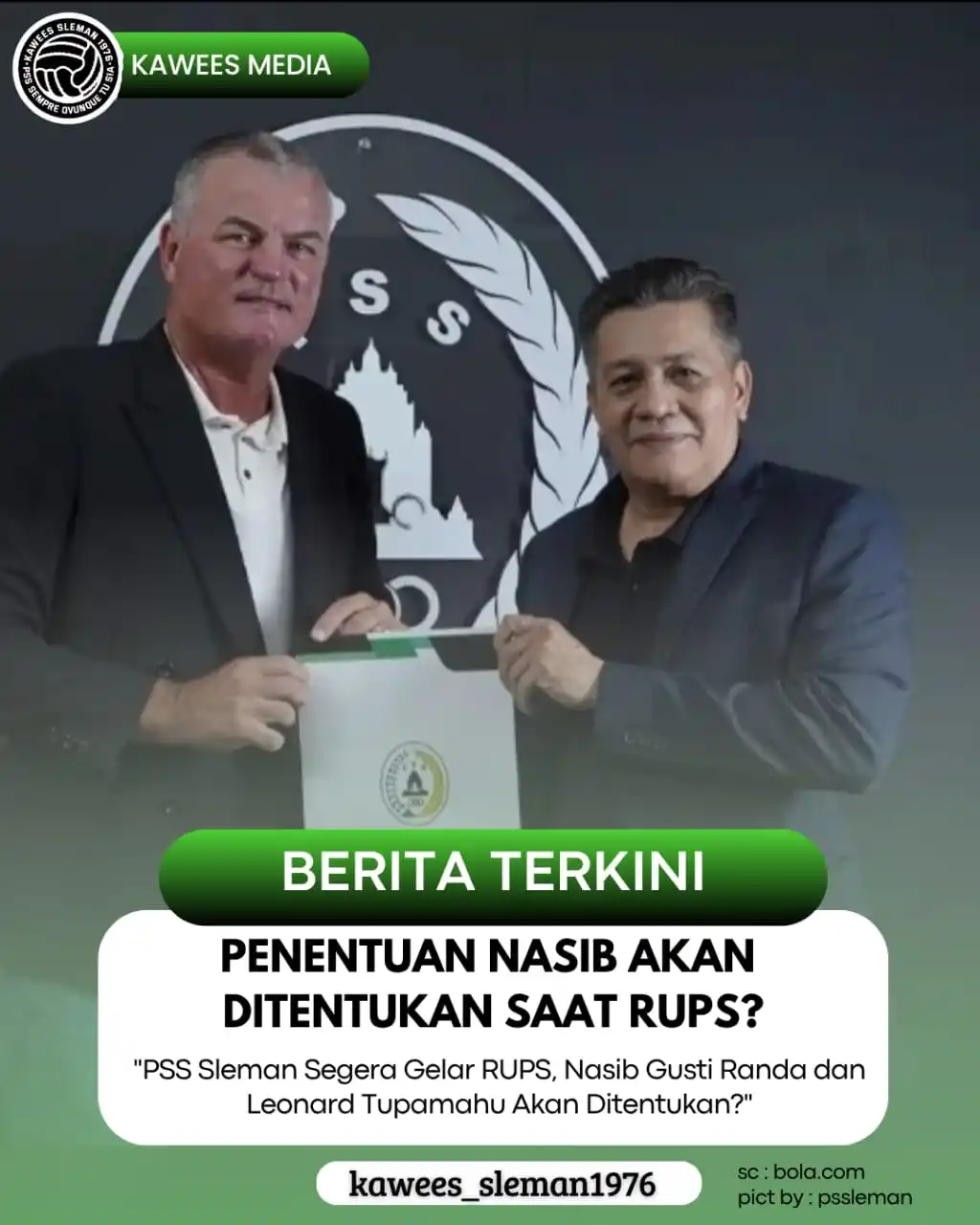 Image from PSS SLEMAN & TIMNAS INDONESIA || Made By ADMIN KAWEES: PSS Sleman Segera Gelar RUPS, Nasib Gusti Randa dan Leonard Tupamahu A...