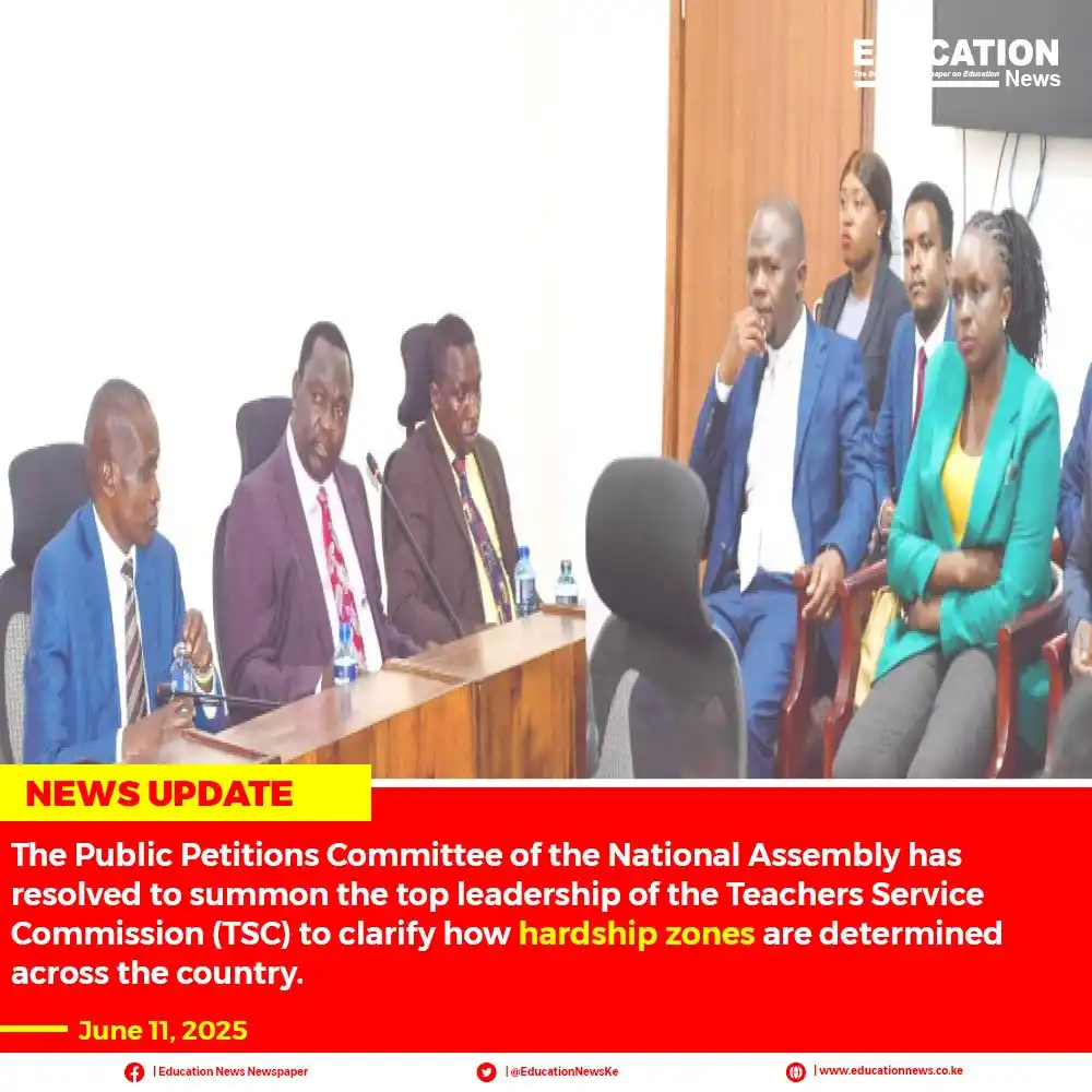 Image from Education News Digital: 🔴Public Petitions Committee to engage TSC on criteria for designating...