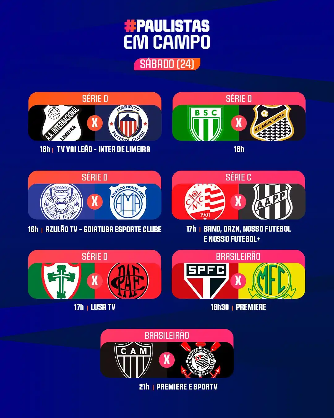 Image from Paulistão Sicredi: SABADOU NO CAMPEONATO BRASILEIRO! 🤝 Com direito a Duelo Paulista, o d...