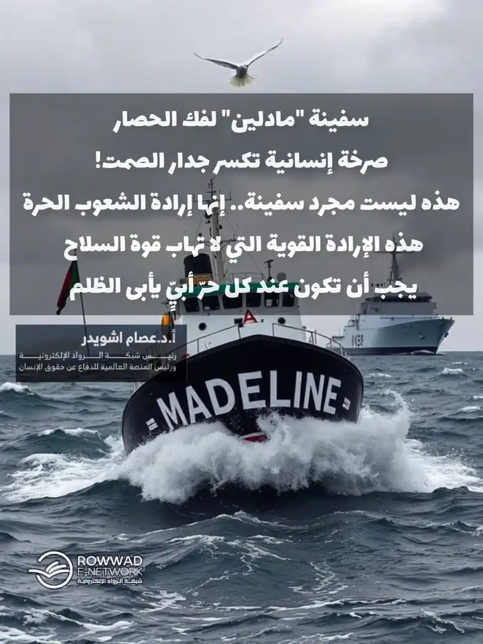 Image from شبكة الروّاد الإلكترونية: سفينة "مادلين" لفك الحصار صرخة إنسانية تكسر جدار الصمت! هذه ليست مجرد ...