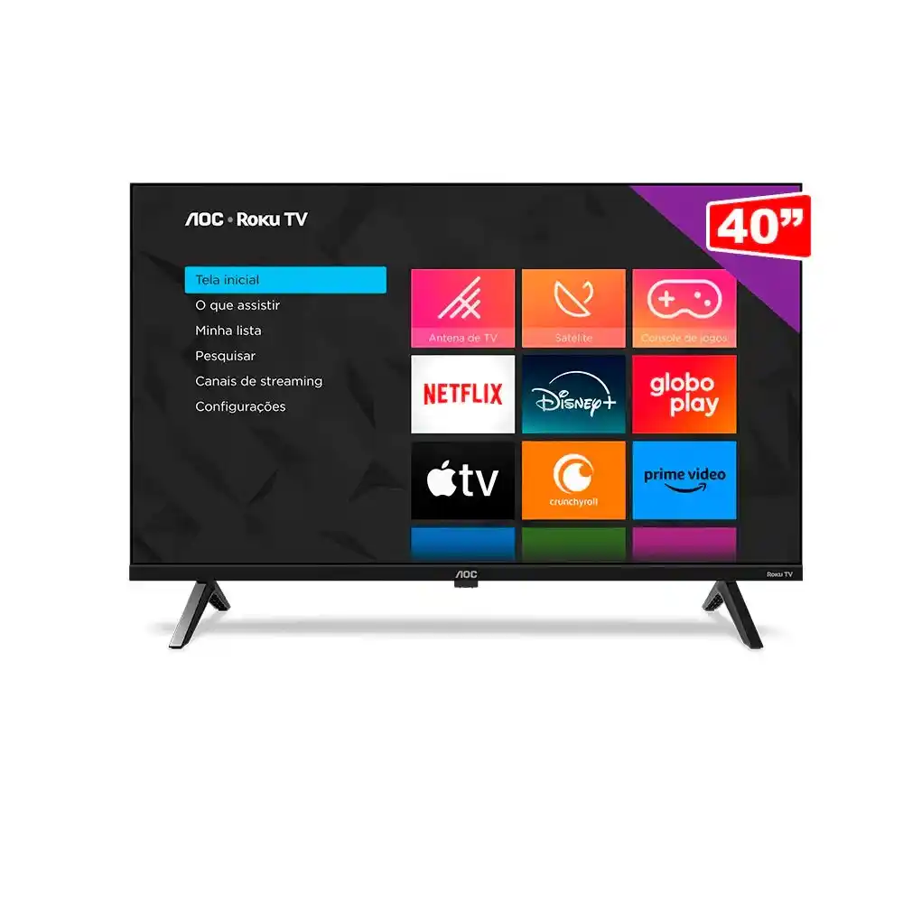 Image from Promos Na Tela 💰📲 [CANAL]: Smart TV LED AOC 40” Full HD Roku 40S5045/78 – Wi-Fi, HDMI, Preta  R$ ...