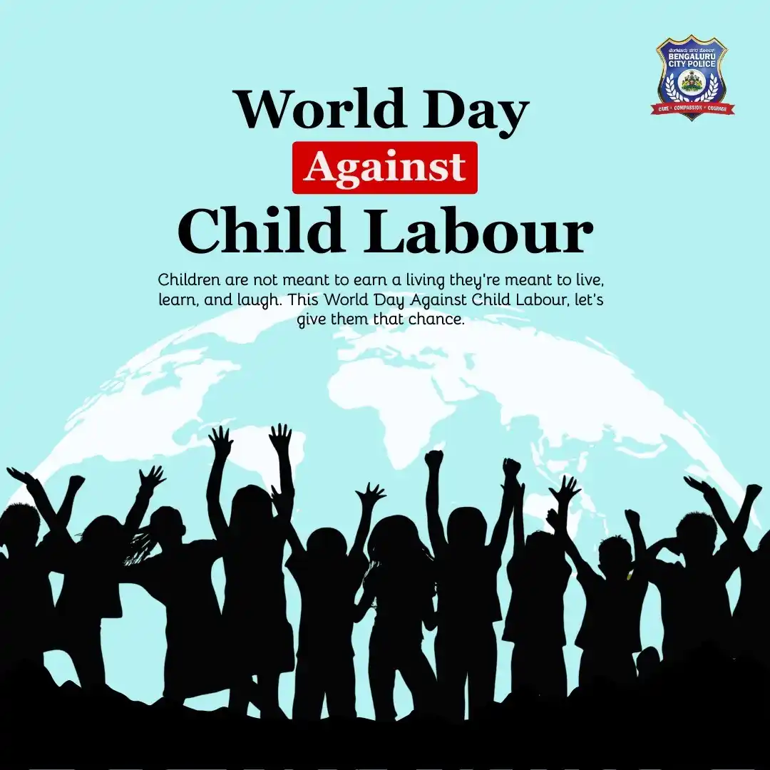 Image from Bengaluru City Police: They deserve books, not burdens. This <a class="text-blue-500 hover:un...