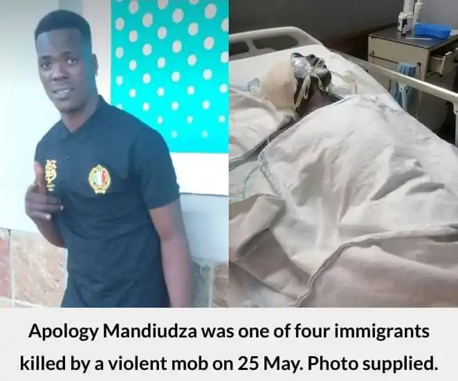 Image from The Voice Online News: *Third Zimbabwean dies after xenophobic attacks in Addo* ____________...