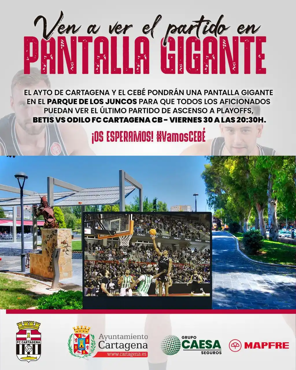 Image from Odilo FC Cartagena CB: 🎉 ¡VIVE EL PARTIDO CON NOSOTROS! 🏀 📍 Parque de los Juncos – Cartag...