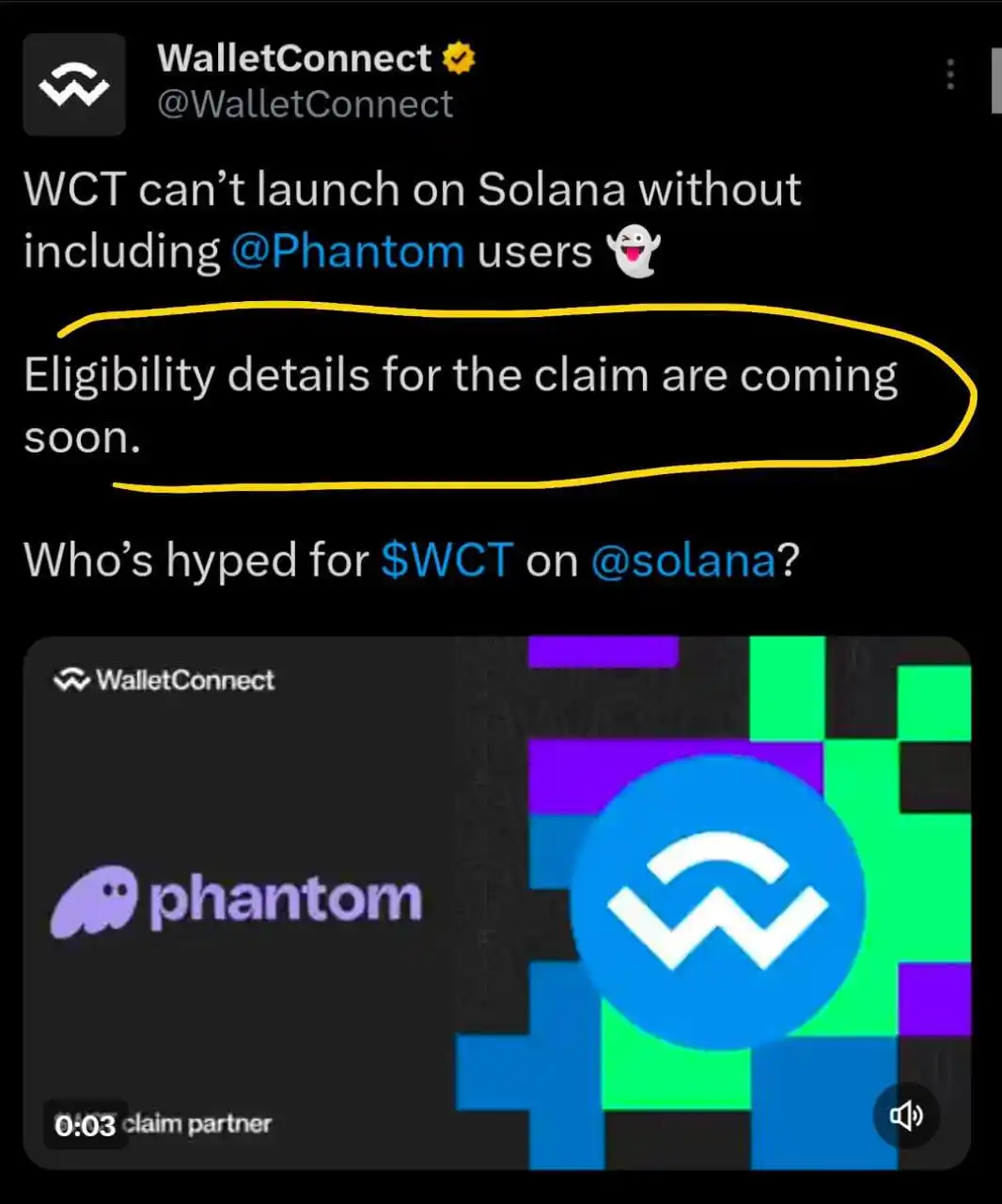 Image from ₡ 4 ₡Ř¥PŦØ: WCT token Airdrop 🔥 Jo user Phantom Wallet Pe zeyda active rehte hen ...