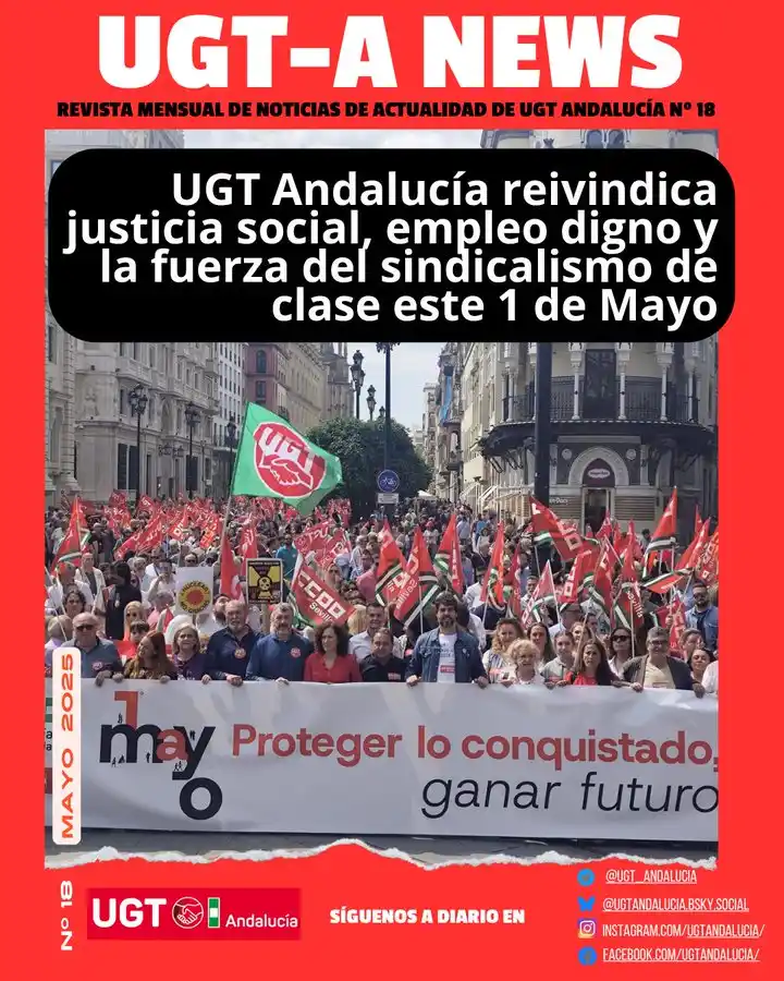 Image from OAS UGT Andalucía (Oficina de Atención Sociolaboral de UGT Andalucía): 📢 *¡Ya está aquí el nuevo número de nuestra revista mensual!* 📰✨ En ...