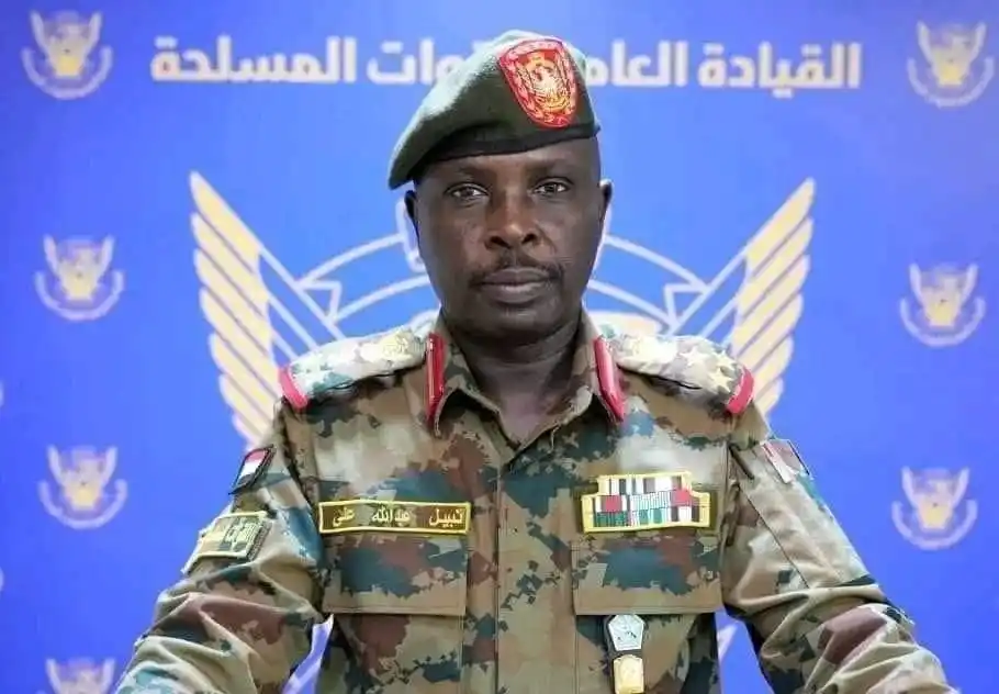Image from التلفزيون العربي - السودان : *الناطق الرسمي باسم القوات المسلحة العميد الركن نبيل عبدالله:* 📌 نؤك...