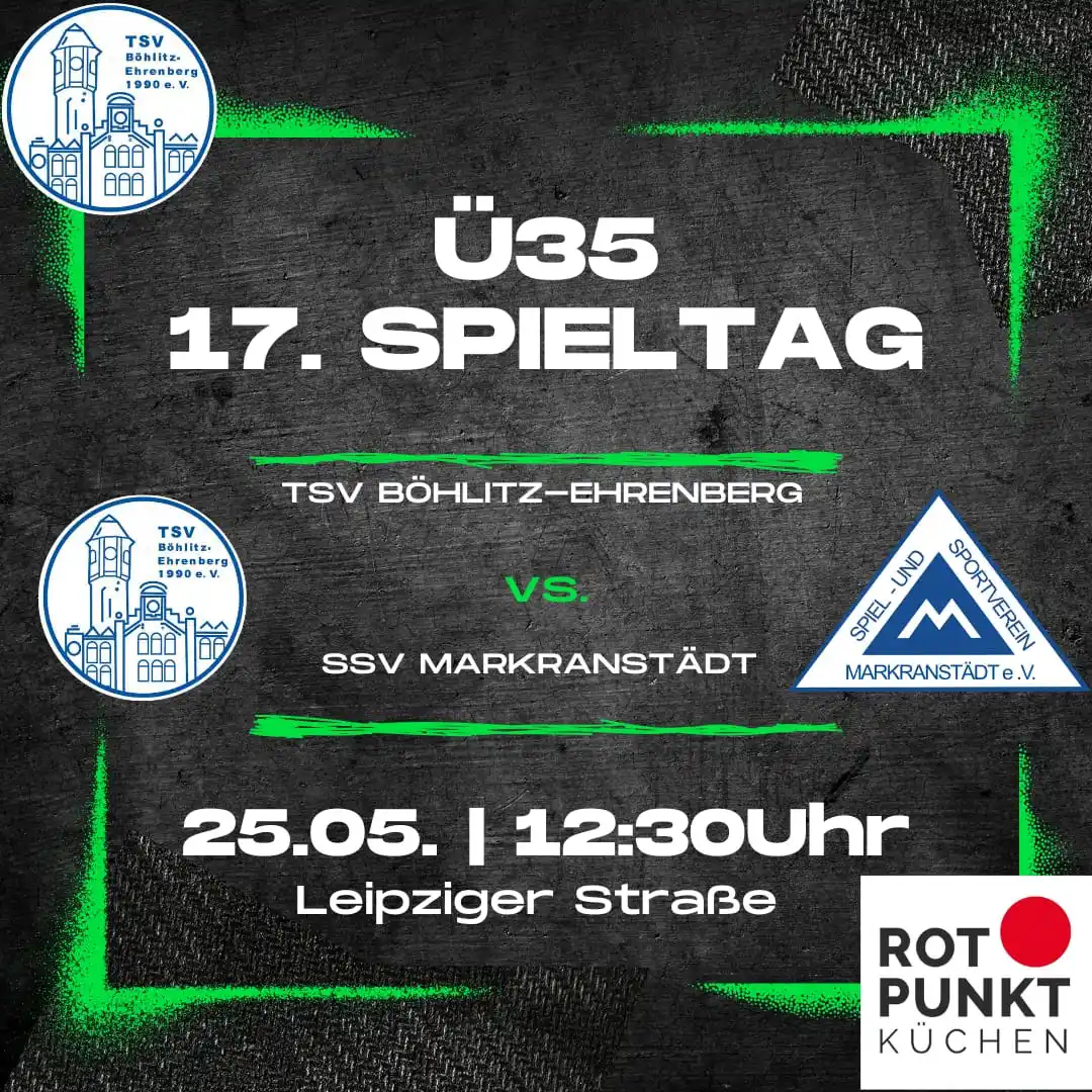 Image from TSV Böhlitz-Ehrenberg 1990 e.V.: Am Sonntag empfängt die Ü35 an der Leipziger Straße den bisher ungesch...