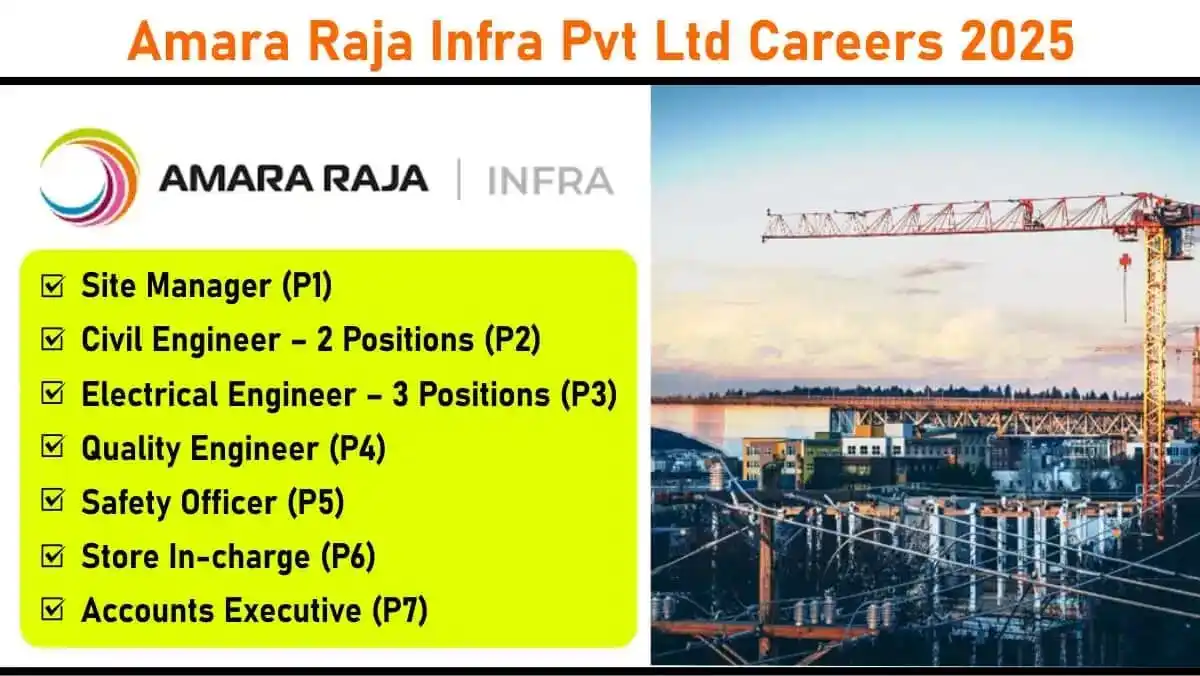 Image from ✅Construction Jobs: 📢📢 *Amara Raja Infra Pvt Ltd Careers 2025* *Apply Link 👇👇* htt...