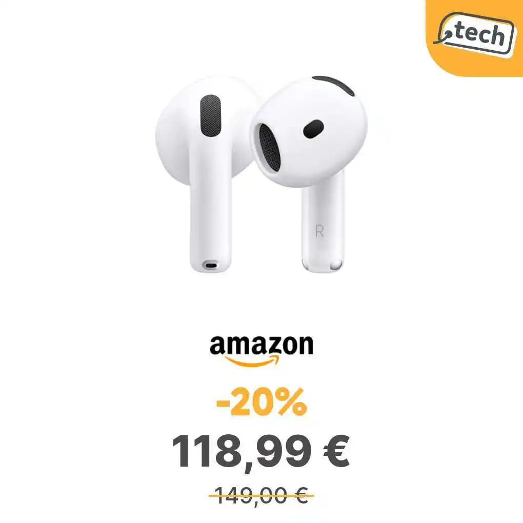 Image from offerte.club: *Apple AirPods 4 Auricolari wireless, Audio spaziale, Custodia USB-C* ...