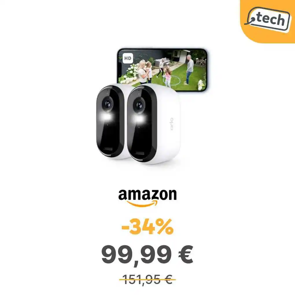 Image from offerte.club: *Arlo Essential 2 Telecamera WiFi Esterno Senza Fili, HD, 2 Telecamere...