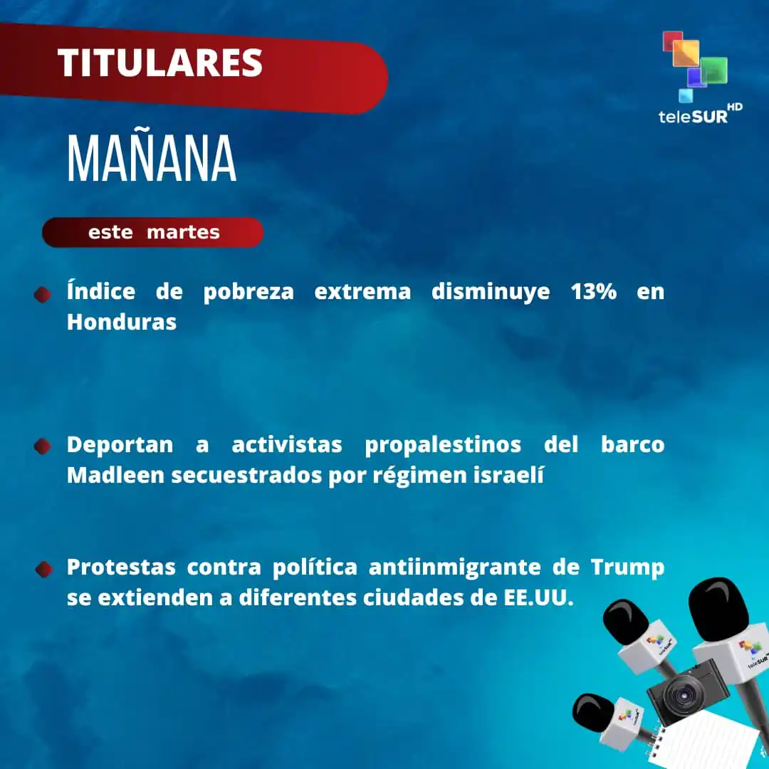 Image from teleSUR: Buenos días 🌅    *Compartimos los titulares a esta hora*   ➡️ Índice ...