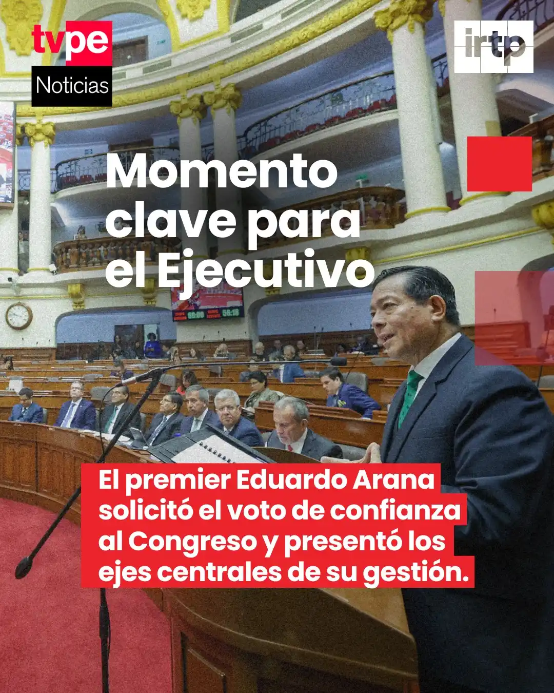 Image from TVPerú Noticias: 📍 El presidente del Consejo de Ministros, Eduardo Arana, junto a todo...