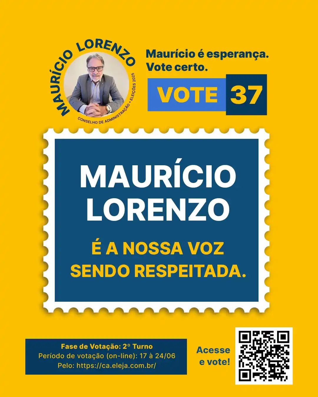 Image from ADCAP: ✅ *Eleições para o CA - 2º Turno* "Ter Maurício no Conselho significa...