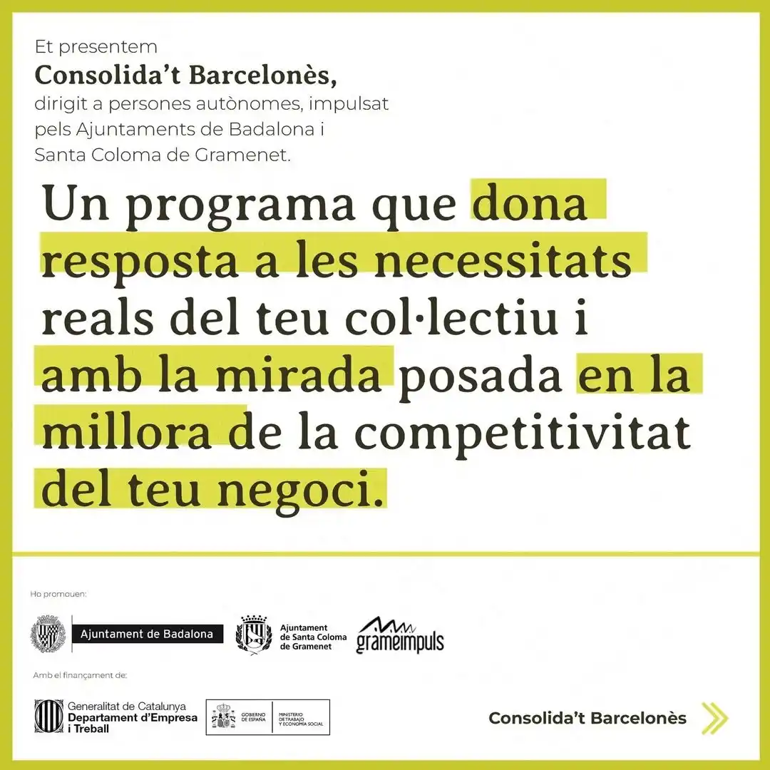 Image from IMPO Badalona - UFE 🚀: 🔹 Ets autònom/a i vols fer créixer el teu projecte? Amb el programa ...
