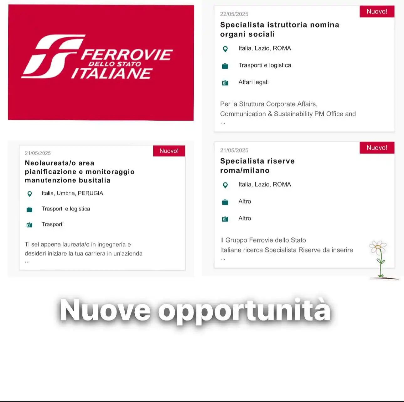 Image from La Voce del Cantoniere: Ferrovie dello Stato Italiane Posizioni aperte https://fscareers.gru...