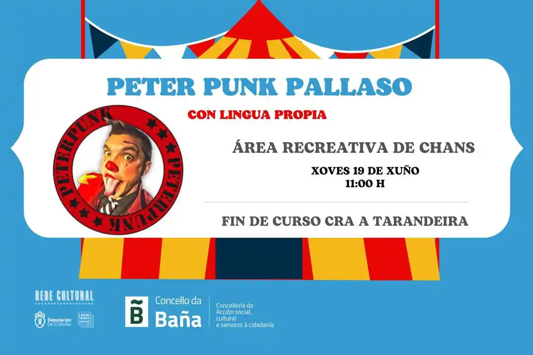 Image from Concello da Baña ● Canle Oficial de WhatsApp: 🎪🗣 𝐅𝐢𝐧 𝐝𝐞 𝐜𝐮𝐫𝐬𝐨 𝐜𝐨𝐧 𝐏𝐞𝐭𝐞𝐫 𝐏𝐮𝐧𝐤   Con motivo do...
