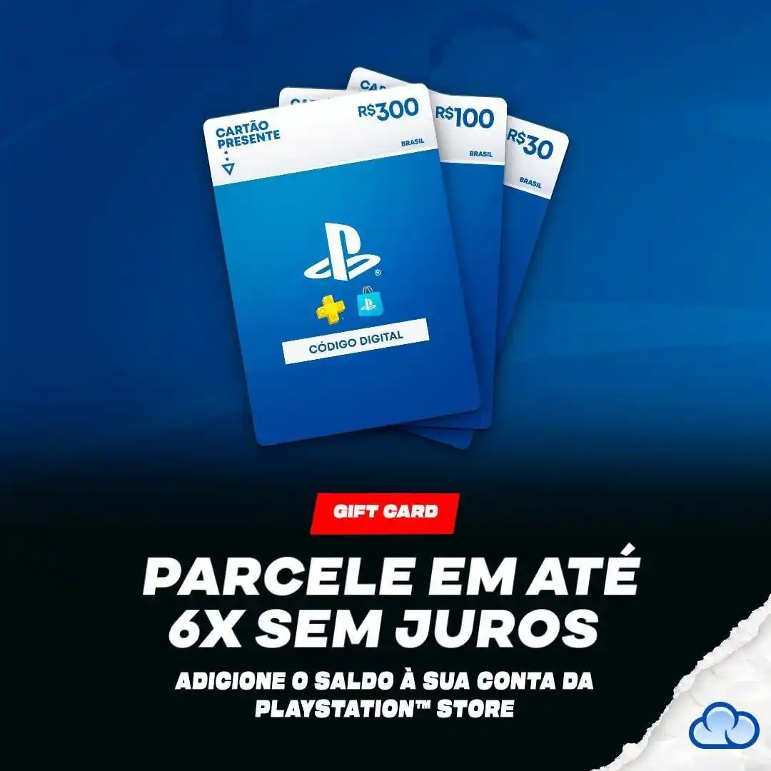 Image from Cupons de Lojas (Shopee, Mercado Livre, etc): Gift Cards PlayStation com cupom e em até 6x na Nuuvem! Código: 6NUUP...