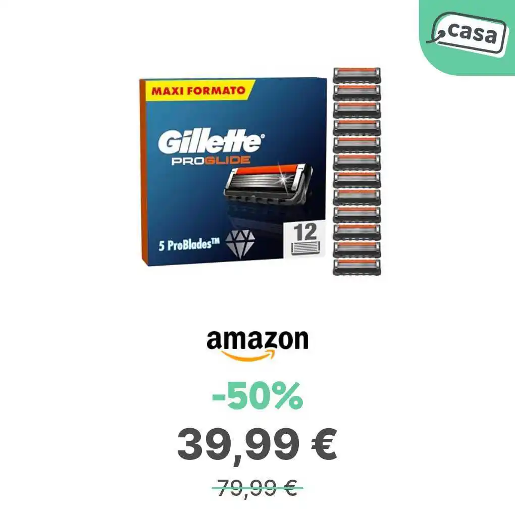 Image from offerte.club: *Gillette Proglide 12 Lamette Di Ricambio Rasoio Uomo Lubrificazione* ...