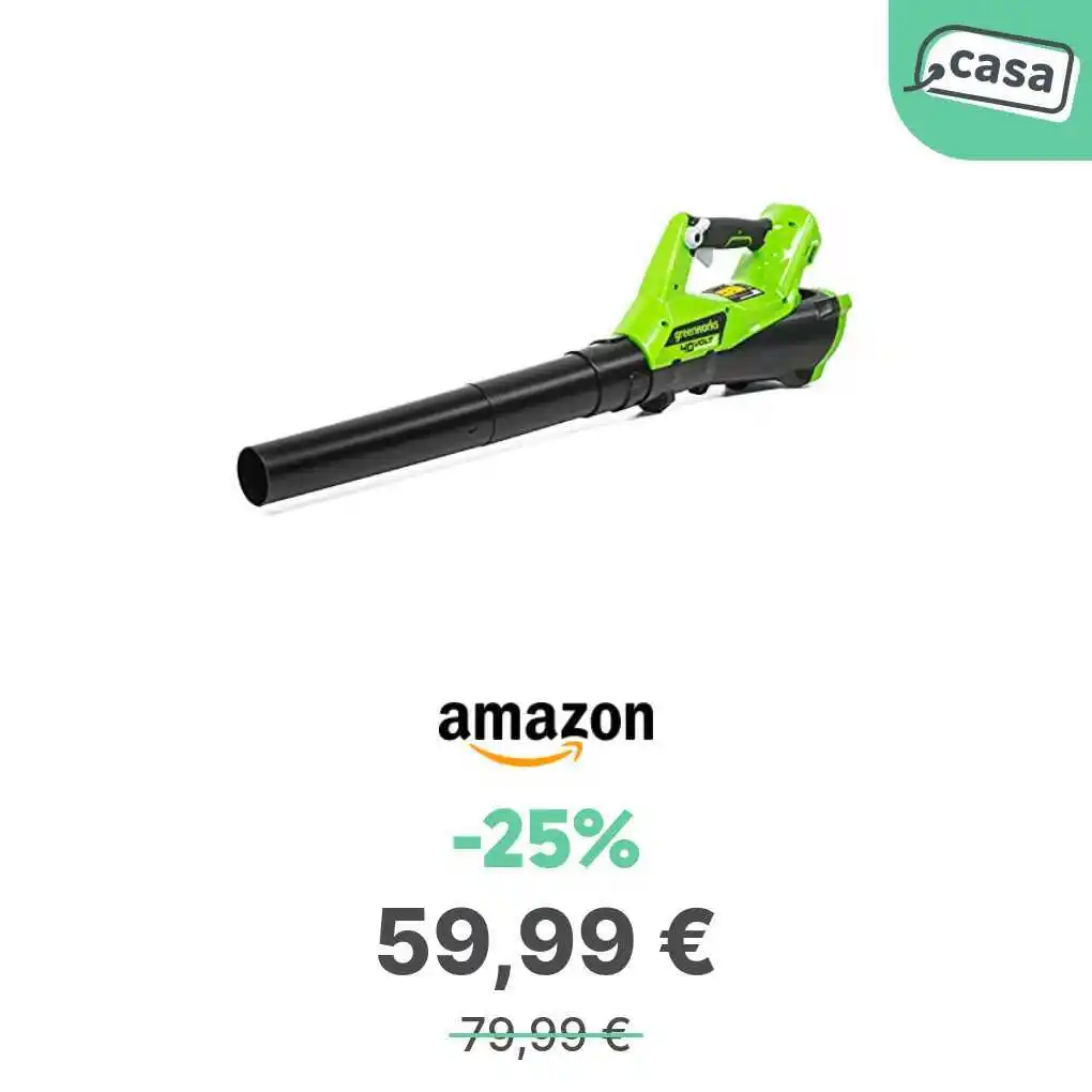 Image from offerte.club: *Greenworks Soffiatore Foglie 40V Assiale a Batteria 177km/h, 11,05m³/...
