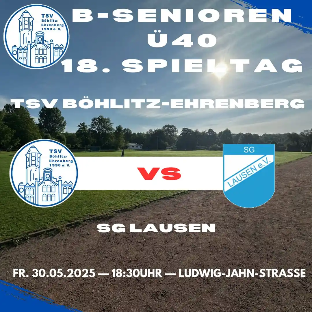 Image from TSV Böhlitz-Ehrenberg 1990 e.V.: Heute Abend Heimspiel der Ü40! Zu Gast der direkte Nachbar aus dem Tab...