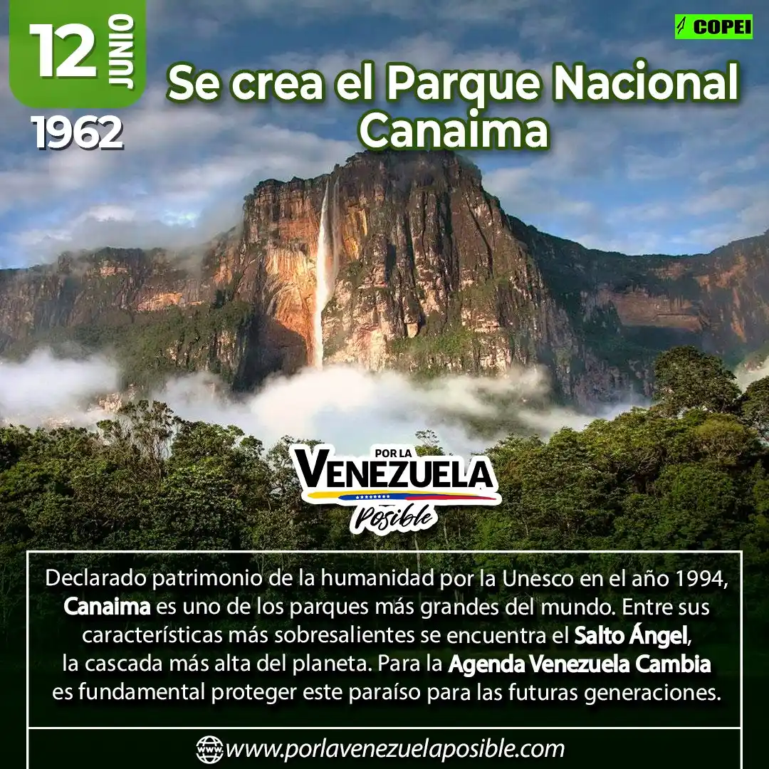 Image from Partido COPEI: Hoy celebramos la creación del Parque Nacional Canaima un tesoro natur...