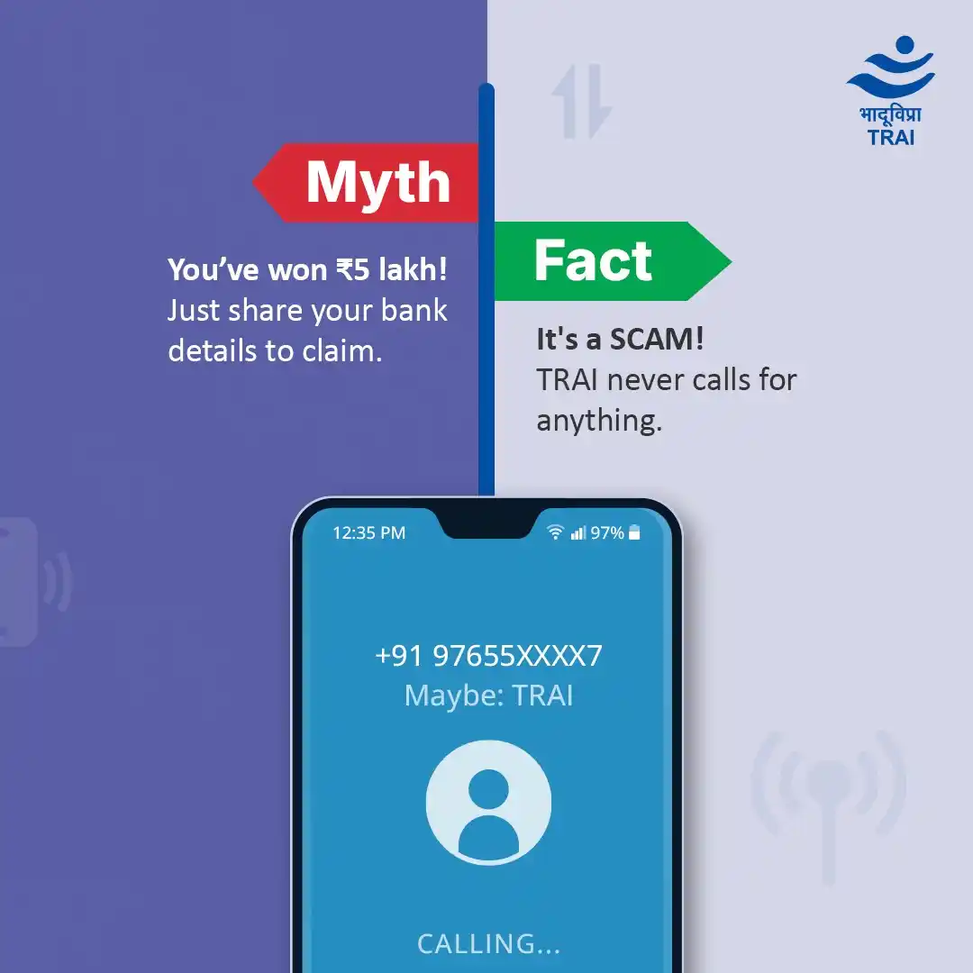Image from Telecom Regulatory Authority of India (TRAI): "I’m calling from <a class="text-blue-500 hover:underline cursor-point...