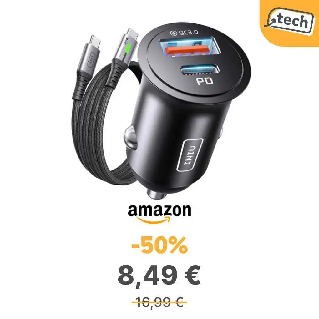 Image from offerte.club: *INIU Carica Batteria per Auto, 60W da Presa Accendisigari USB C PD&QC...