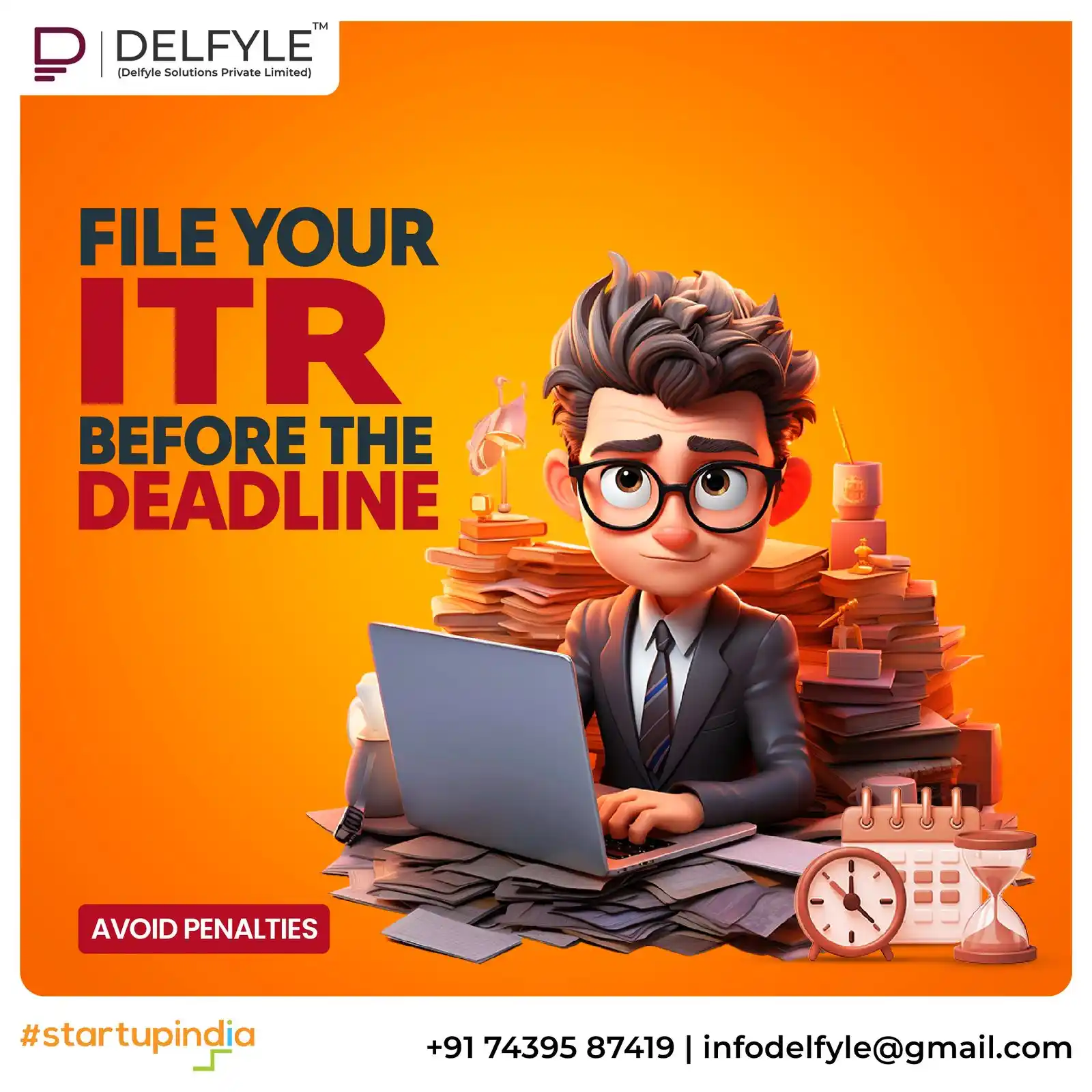 Image from Delfyle: 🚨 ITR Filing Alert! Don’t miss this year’s ITR deadline. Let Delfyle ...