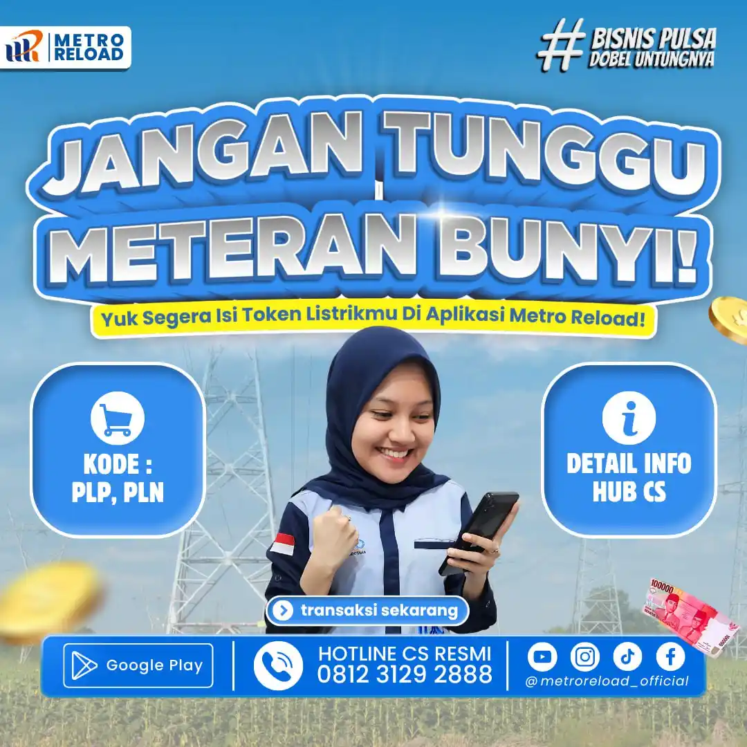 Image from Metro Customer Care Official: _Jangan tunggu sampai listrik bunyi. Yuk, Top Up token listrik di metr...